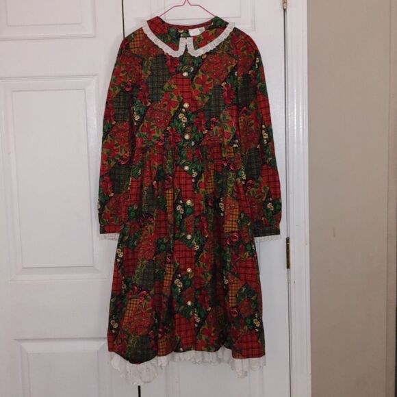 Vintage Rare Editions Christmas  Holiday  Dress Sz 16 - Picture 1 of 6